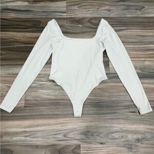 Lululemon White Long Sleeve Bodysuit